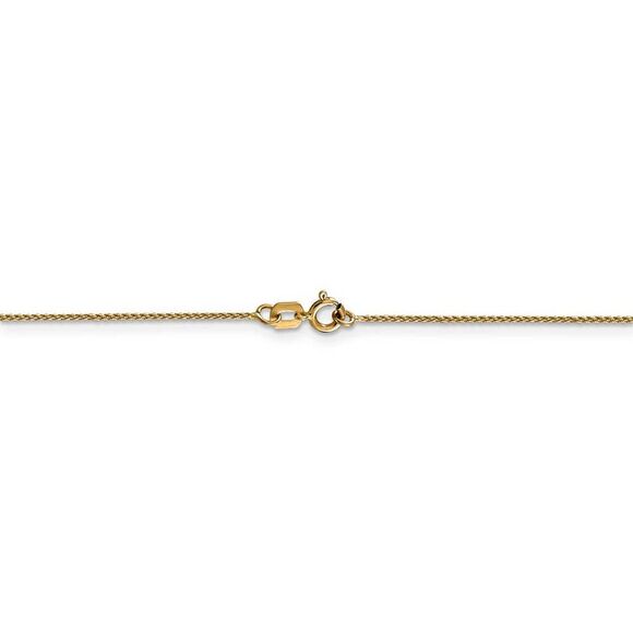 0.65mm 14k Yellow Gold D/C Spiga Chain Spring Ring Necklace, 16 Inch - Picture 4 of 8